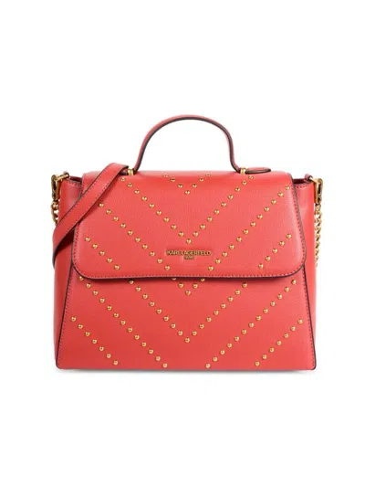 Karl Lagerfeld Women's Charlotte Satchel Bag In Burnt Orange