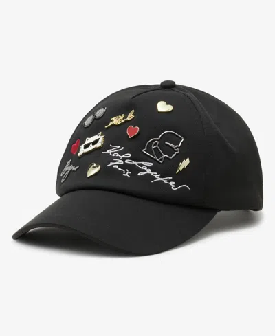 Karl Lagerfeld Women's Charm Baseball Hat In Black