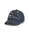 Karl Lagerfeld Women's Charm Denim Baseball Hat In Dark Denim