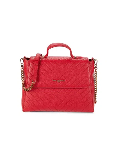 Karl Lagerfeld Women's Chevron Quilted Satchel In Red