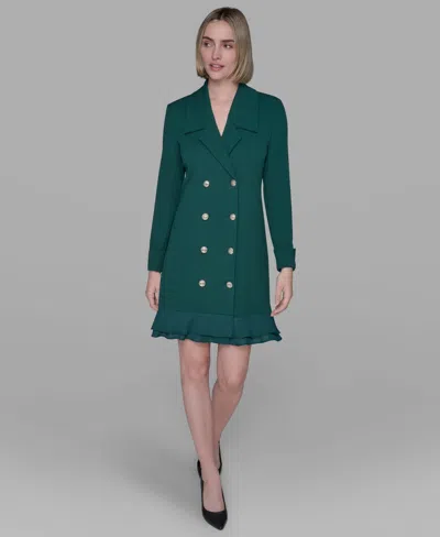 Karl Lagerfeld Women's Chiffon-hem Blazer Dress In Green