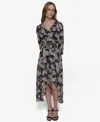 Karl Lagerfeld Women's Chiffon Midi Dress In Multi