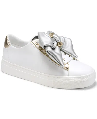Karl Lagerfeld Paris Claudette Lace-up Sneaker In White