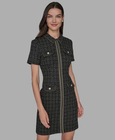 Karl Lagerfeld Women's Collared Dress In Black