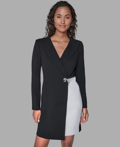 Karl Lagerfeld Women's Collared Jacket Dress In Multi