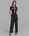 Karl Lagerfeld Women's Collared Jumpsuit In Black