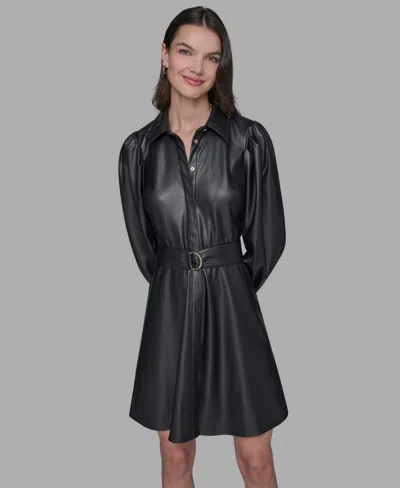 Karl Lagerfeld Women's Collared Shirt Dress In Black