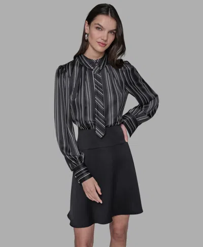 Karl Lagerfeld Women's Collared Shirtdress In Orange