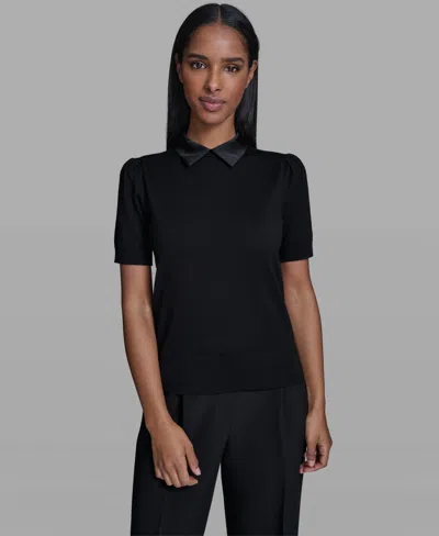 Karl Lagerfeld Women's Collared Sweater In Black