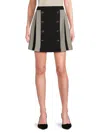 Karl Lagerfeld Women's Colorblock Button-detail Miniskirt In Multi
