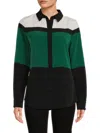 KARL LAGERFELD WOMEN'S COLORBLOCK BUTTON UP BLOUSE