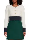 Karl Lagerfeld Women's Colorblock Knit Tweed Jacket