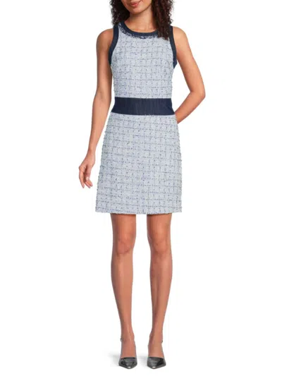 Karl Lagerfeld Women's Colorblock Multi-texture Tweed Sheath Dress