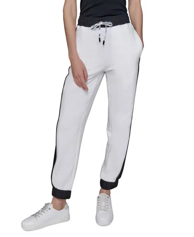 Karl Lagerfeld Women's Colorblocked Jogger Pants In Soft White