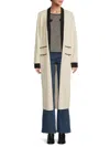 Karl Lagerfeld Women's Contrast-trim Coat In Neutral