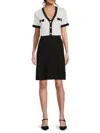 Karl Lagerfeld Women's Contrast-trim Sweater Minidress In Multi