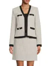 Karl Lagerfeld Women's Contrast-trim Tweed Jacket In Black Multi