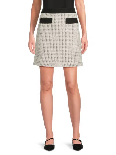 Karl Lagerfeld Women's Contrast Tweed Miniskirt In Black Multi