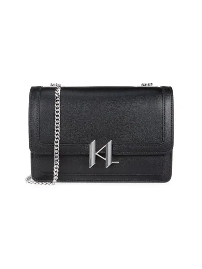 Karl Lagerfeld Women's Corinne Logo Leather Shoulder Bag In Black