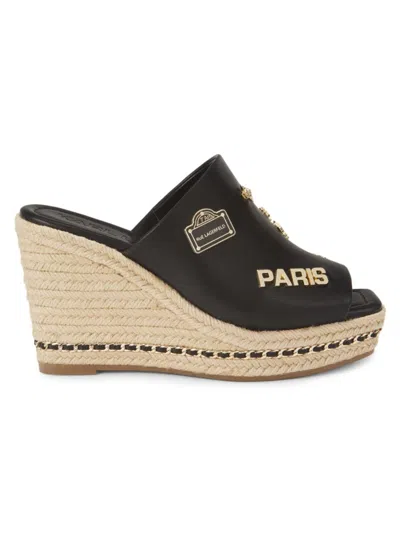 Karl Lagerfeld Women's Corissa 100mm Icon Wedge-heel Espadrilles