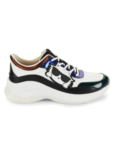 Karl Lagerfeld Women's Coty Low Top Sneakers In Black Bright White