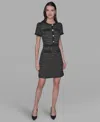 Karl Lagerfeld Women's Crew Neck Sheath Dress In Black