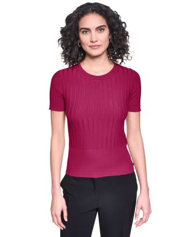 Karl Lagerfeld Women's Crew Neck Sweater In Burgundy