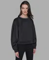 Karl Lagerfeld Embellished Neck Pullover Sweater In Black