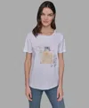 Karl Lagerfeld Women's Crewneck Embellished Perfume Bottle T-shirt In White