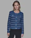 Karl Lagerfeld Women's Crewneck Jacket In Blue