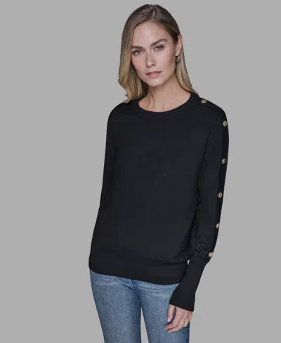 Karl Lagerfeld Women's Crewneck Sweater In Black