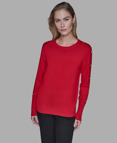 Karl Lagerfeld Women's Crewneck Sweater In Red