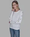 Karl Lagerfeld Women's Crewneck Sweater In White