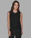Karl Lagerfeld Women's Sequin-embellished Honeycomb Vest In Black