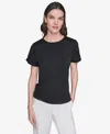 Karl Lagerfeld Women's Crewneck Tulip-sleeve Blouse