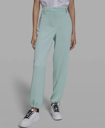 Karl Lagerfeld Women's Cropped Cargo Pants In Green