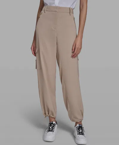 Karl Lagerfeld Women's Cropped Cargo Pants In Nude