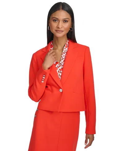 Karl Lagerfeld Women's Cropped Long-sleeve Jacket In Apple Red