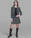 Karl Lagerfeld Women's Cropped Long-sleeve Tweed Jacket In Multi