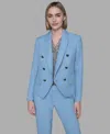Karl Lagerfeld Women's Cropped Long Sleeves Jacket In Blue