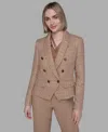 Karl Lagerfeld Women's Cropped Long Sleeves Jacket In Brown