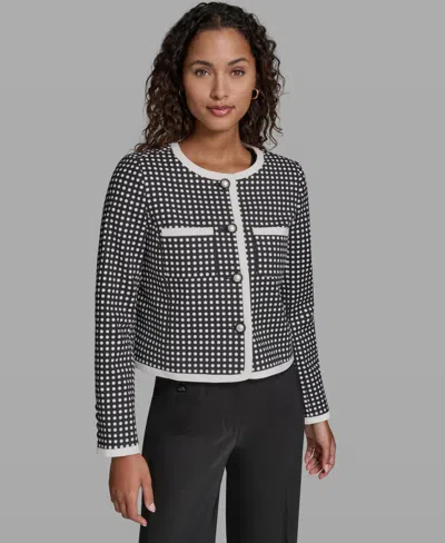 Karl Lagerfeld Women's Cropped Woven Jacket In Multi