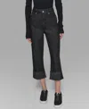 Karl Lagerfeld Women's Crystal Cuff Jeans In Black