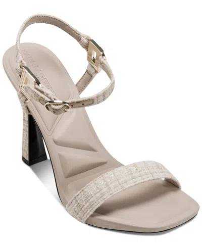 Karl Lagerfeld Women's Cybil Ankle Strap Dress Sandals In Nude