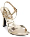 Karl Lagerfeld Cybil Womens Adjustable Manmade Ankle Strap In Champagne