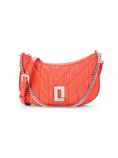 Karl Lagerfeld Women's Demi Lafayette Leather Crossbody Bag In Vermilion
