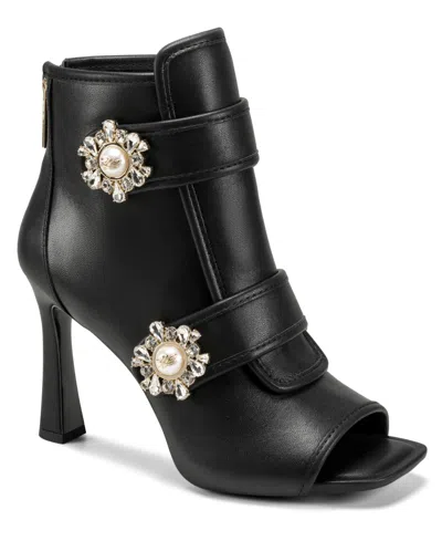 Karl Lagerfeld Women's Dimitra Peep Toe Booties In Black