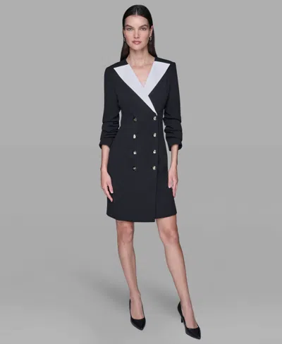 Karl Lagerfeld Women's Double-breasted Blazer Dress In Black