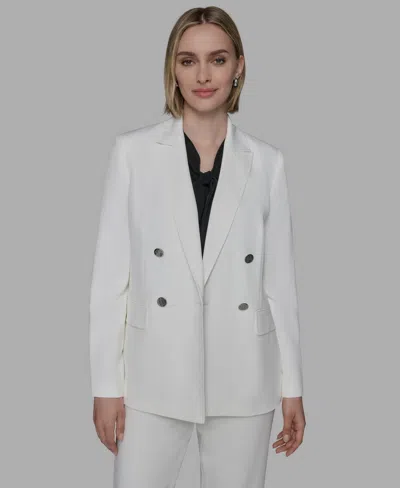 Karl Lagerfeld Women's Double-breasted Blazer In White