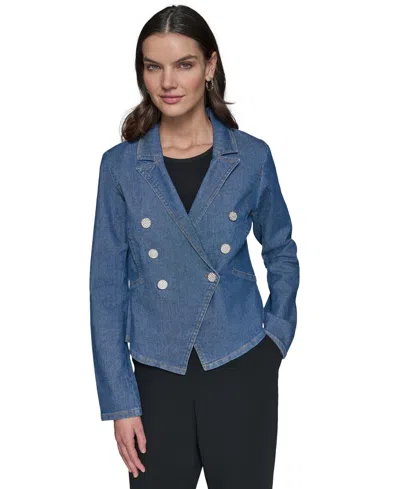 Karl Lagerfeld Women's Double-breasted Denim Jacket